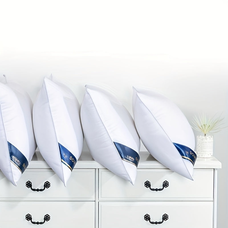 2 oreillers de luxe pour coussin de style hôtel 950g\u002F㎡ - Doux, confortable, aide au sommeil non collapsible, cadeau idéal pour la maison, blanc avec étiquette bleue, oreiller confortable | Design élégant de l'étiquette | Tissu durable