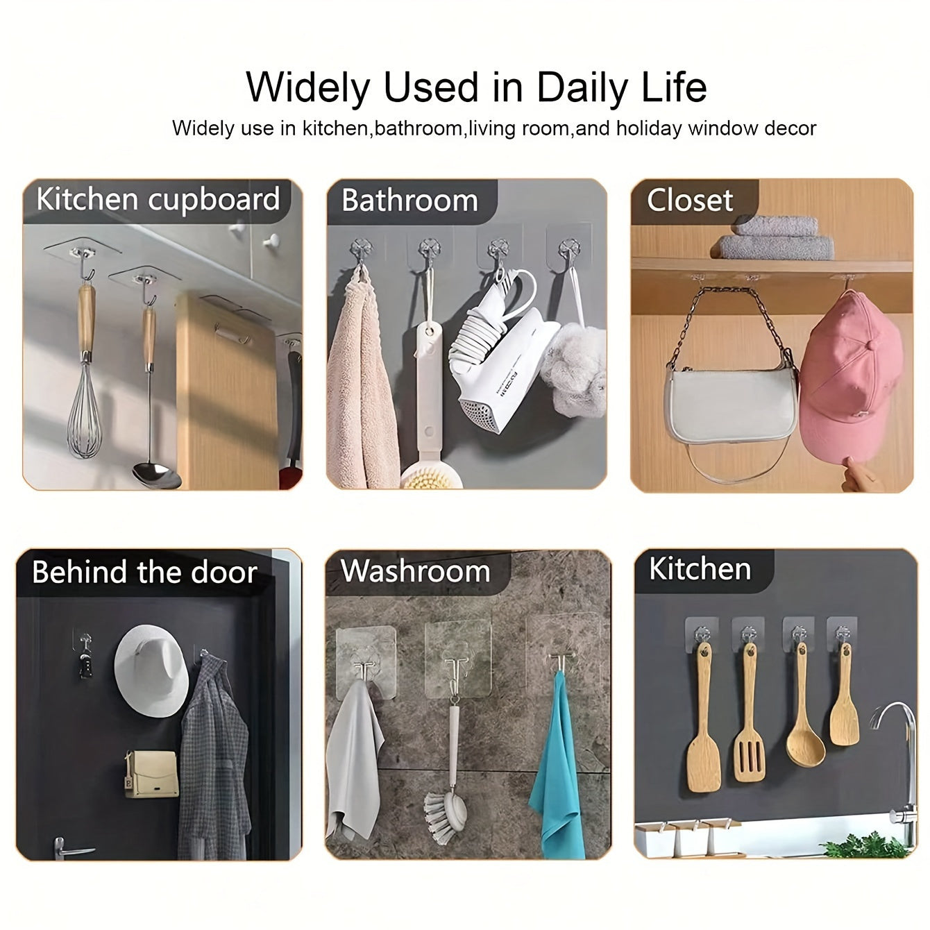 30pcs Crochets adhésifs transparents sans marques - Installation sans dommage, sans clou sur les murs, adaptés pour les cadres photo et les tuiles, fixation solide, compatible multi-surfaces, crochets utilitaires