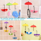 Crochets Multifonctionnels en Forme de Parapluie à Six Couleurs, Crochets de Clés Décoration Créative, Crochets Adhésifs Muraux, Décoration Murale de Chambre Familiale, Décoration Esthétique de Pièce