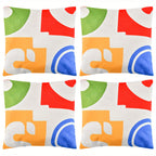 Maxmass Ensemble de 4 Coussins Carrés en Velours Amovibles et Lavables, Rouge 18\