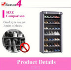 1pc Modern Metal Shoe Rack Organizer - Multipurpose, Rectangle, Dustproof, Breathable, Non-Waterproof, Space-Saving with Ample Shelving for Home Organization, Box,Cabinet,Rack for Outdoor Storage