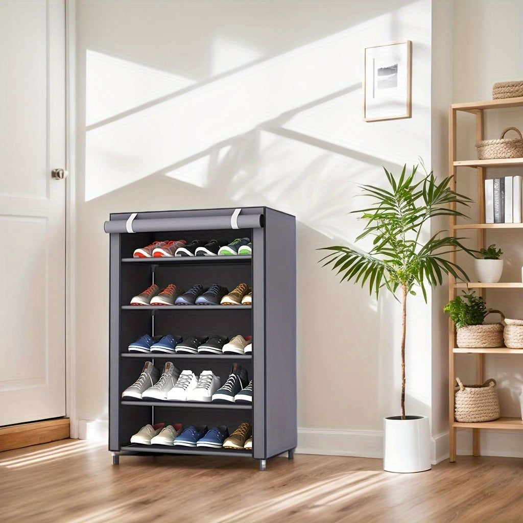1pc Modern Metal Shoe Rack Organizer - Multipurpose, Rectangle, Dustproof, Breathable, Non-Waterproof, Space-Saving with Ample Shelving for Home Organization, Box,Cabinet,Rack for Outdoor Storage
