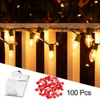 100pcs Crochets de Guirlande Lumineuse Extérieure en Plastique Transparent - Clips de Câble Auto-adhésifs Étanches pour Décorations de Noël Festives, Supports de Cordon Transparents pour Suspendre des Lumières