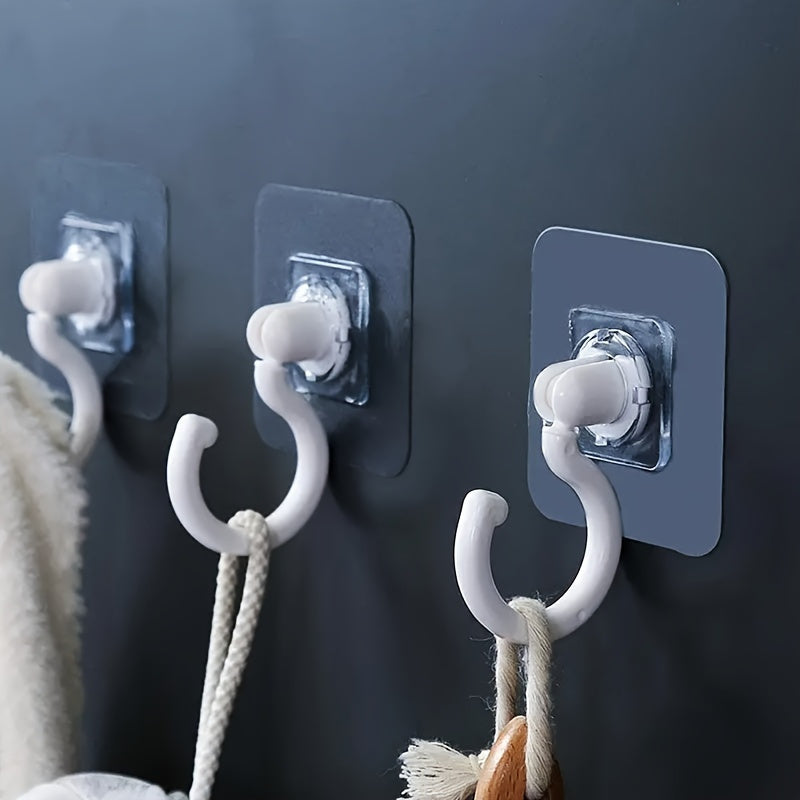 3pcs\u002Fset Crochet de plafond rotatif auto-adhésif à 360°, montage mural sans perçage pour abris de lit et moustiquaires et foulards et sacs de rangement