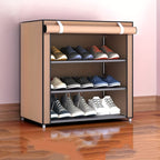 Multi-Layer Canvas Shoe Organizer with Lid - Detachable, Dustproof Boot Storage Cabinet for Home Organization, Shoe Rack, Independent