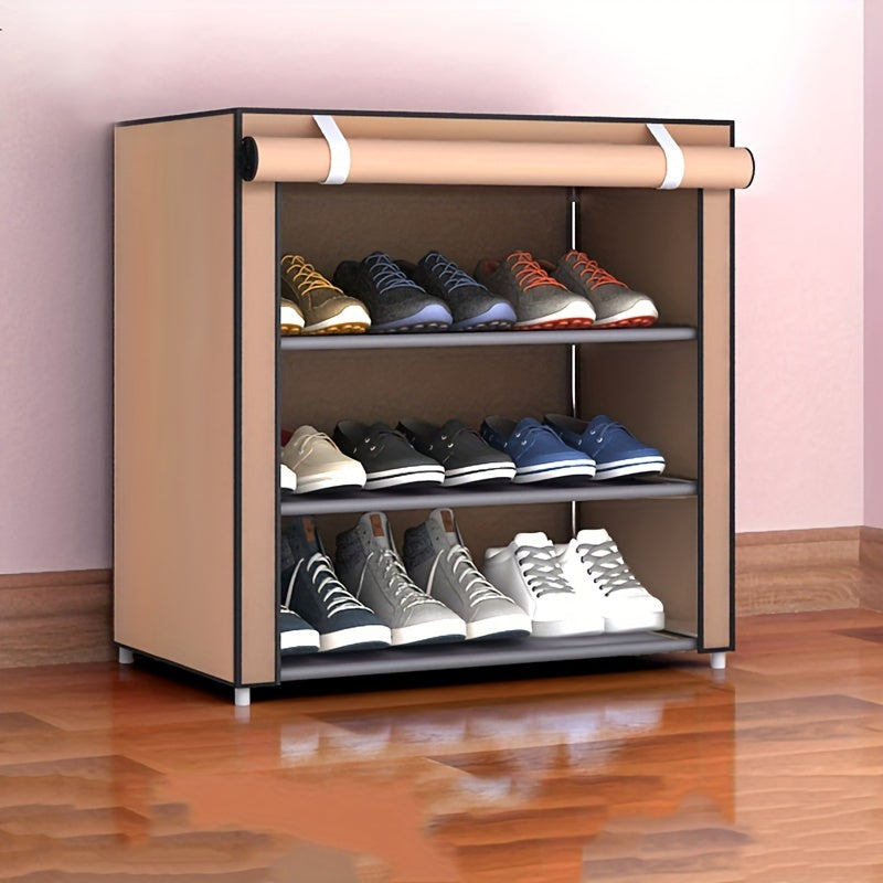 Multi-Layer Canvas Shoe Organizer with Lid - Detachable, Dustproof Boot Storage Cabinet for Home Organization, Shoe Rack, Independent