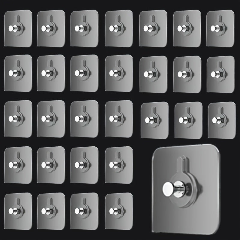 Lot de 10 Crochets Muraux Auto-adhésifs Faciles à Installer - Capacité de 13.01LB, Installation Sans Perçage pour Photos, Sacs et Plus