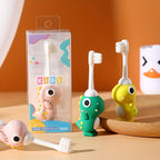 Brosse à dents souple à poils doux, design dinosaure, facile à nettoyer, pour enfants de 3 à 6 ans