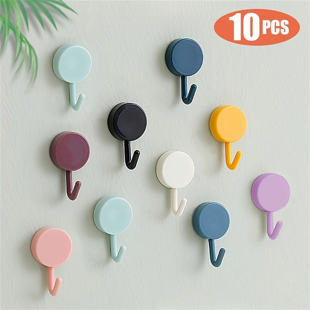 10 crochets adhésifs muraux, porte-clés, patères pour vêtements, crochets à serviettes auto-adhésifs, adaptés aux portes de salle de bain et chambre, décoration maison, crochets pratiques, Crochets utilitaires