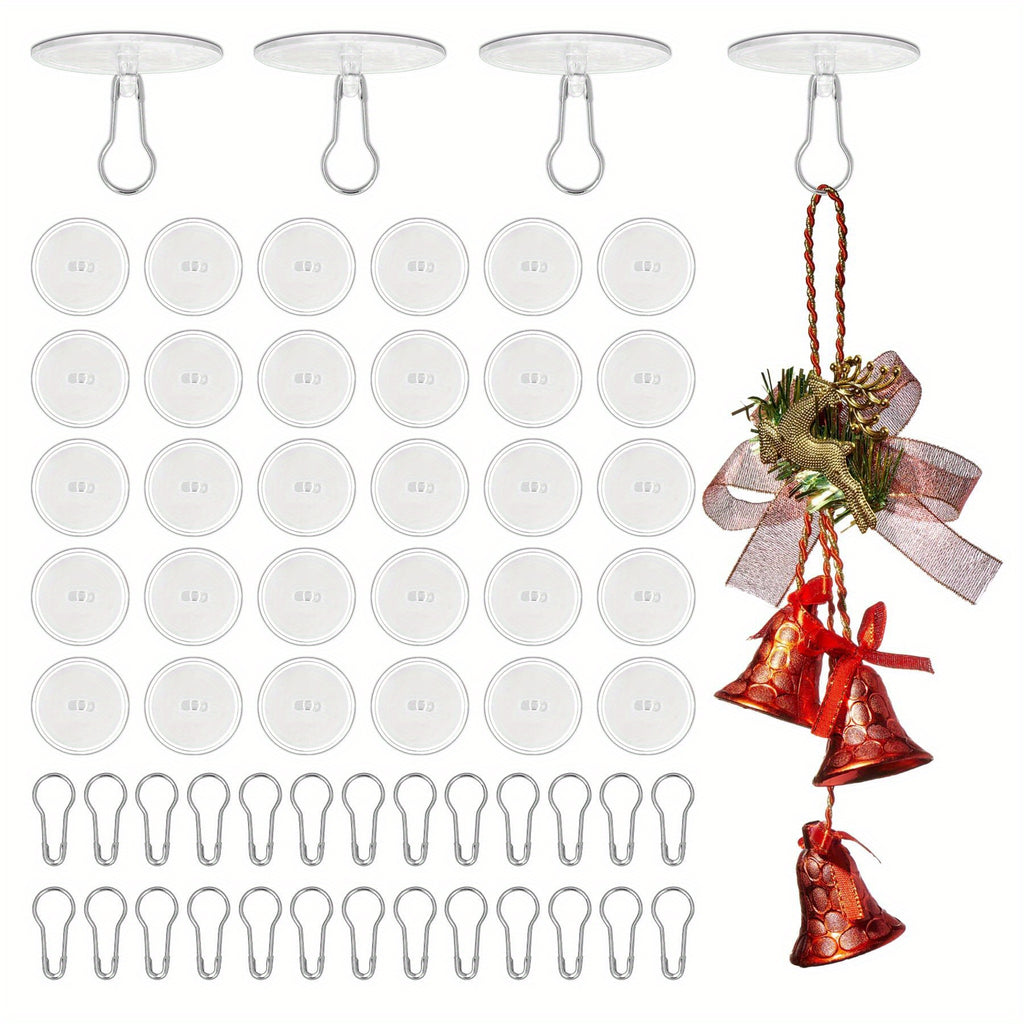 100pcs Crochets de Plafond Auto-Adhésifs Faciles à Installer - Crochets Muraux à Ventouse Métallique Ronds pour Décorations de Noël, Mariage & Anniversaire, Crochets Utilitaires