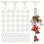 100pcs Crochets de Plafond Auto-Adhésifs Faciles à Installer - Crochets Muraux à Ventouse Métallique Ronds pour Décorations de Noël, Mariage & Anniversaire, Crochets Utilitaires