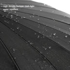 Un parapluie résistant au vent à 24 baleines, doté d'une poignée longue - Il est imperméable, portable et s'ouvre avec un seul clic, conçu pour les hommes et les femmes avec un mât droit.