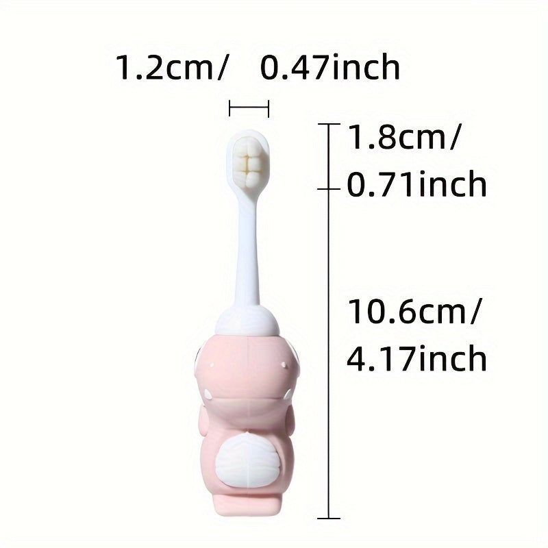 Brosse à dents souple à poils doux, design dinosaure, facile à nettoyer, pour enfants de 3 à 6 ans