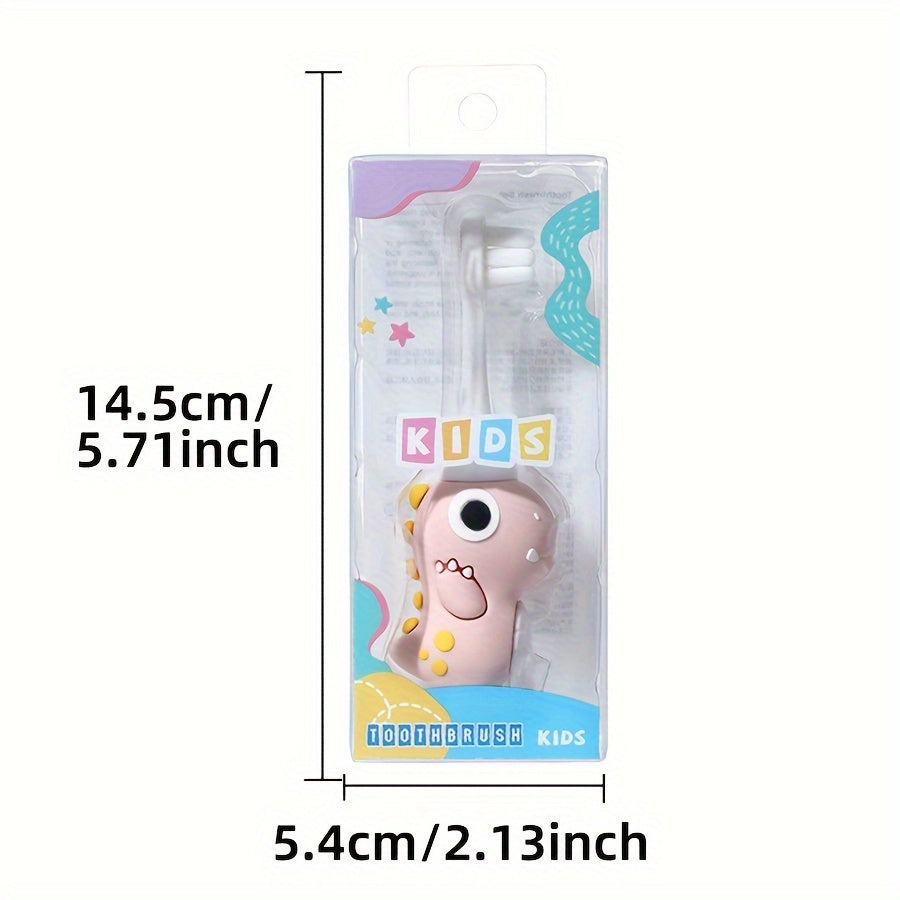 Brosse à dents souple à poils doux, design dinosaure, facile à nettoyer, pour enfants de 3 à 6 ans