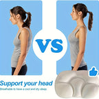 1pièce Oreiller de sommeil ergonomique 3D en forme d'œuf - Polyester fibre de fermeté moyenne, soutien de cou portable pour les dormeurs sur le côté et sur le dos, rembouré en mousse, facile à entretenir, coussin de voyage léger