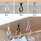 3pcs\u002Fset Crochet de plafond rotatif auto-adhésif à 360°, montage mural sans perçage pour abris de lit et moustiquaires et foulards et sacs de rangement