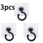 3pcs\u002Fset Crochet de plafond rotatif auto-adhésif à 360°, montage mural sans perçage pour abris de lit et moustiquaires et foulards et sacs de rangement