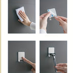 2pcs Crochets Muraux Adhésifs Argentés, Pas de Perçage Nécessaire, Porte-Rasoir de Salle de Bain, Crochet de Porte en Acier Inoxydable, Crochet de Chapeau de Chambre, Crochet de Peignoir de Salle de Bain et Cuisine