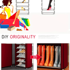 Multi-Layer Canvas Shoe Organizer with Lid - Detachable, Dustproof Boot Storage Cabinet for Home Organization, Shoe Rack, Independent