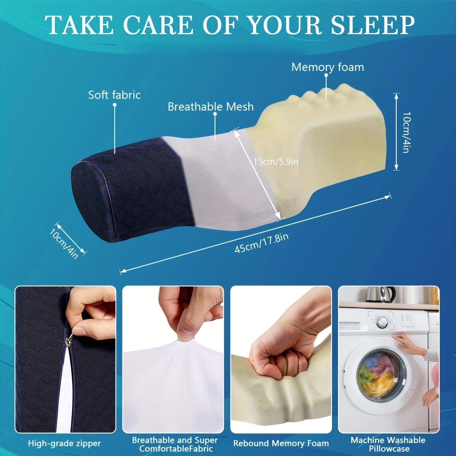 1pc Coussin de Soutien Cervical - Soins Ergonomiques du Cou pour Confort Nomade & Relaxation Instantanée, Coussinet pour Jambes