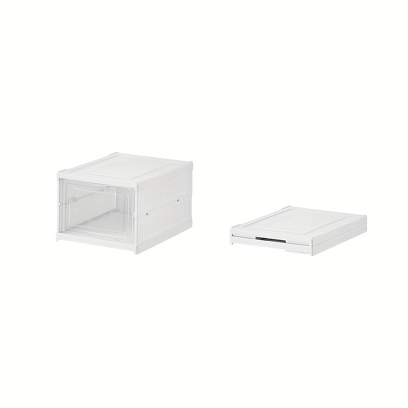 1-Layer or Multi-Layer Foldable Shoe Storage Box, Space-Saving Stackable Shoe Organizer, Dustproof Shoe Container, Multifunctional Shoe Rack Suitable for Home, Bedroom, Dormitory - No Assembly Required