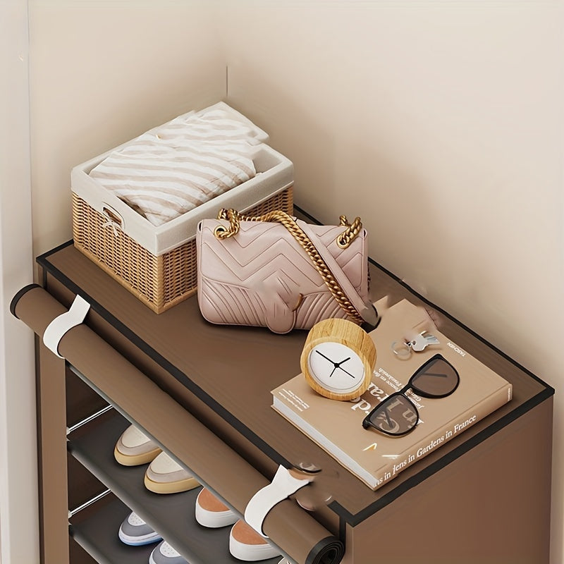 Multi-Layer Canvas Shoe Organizer with Lid - Detachable, Dustproof Boot Storage Cabinet for Home Organization, Shoe Rack, Independent