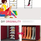 Multi-Layer Canvas Shoe Organizer with Lid - Detachable, Dustproof Boot Storage Cabinet for Home Organization, Shoe Rack, Independent