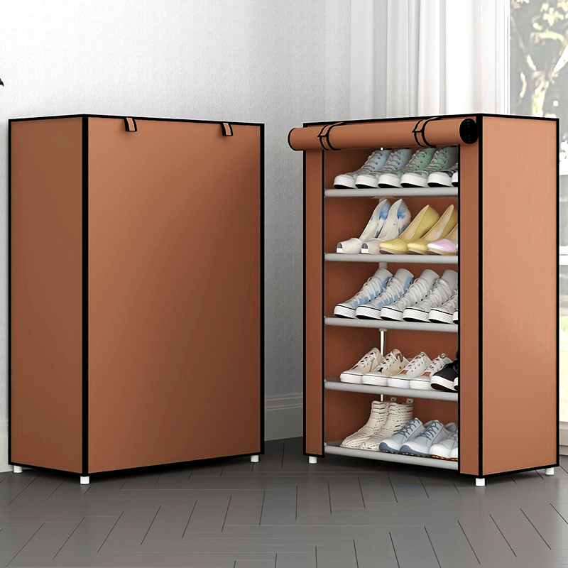 Multi-Layer Canvas Shoe Organizer with Lid - Detachable, Dustproof Boot Storage Cabinet for Home Organization, Shoe Rack, Independent