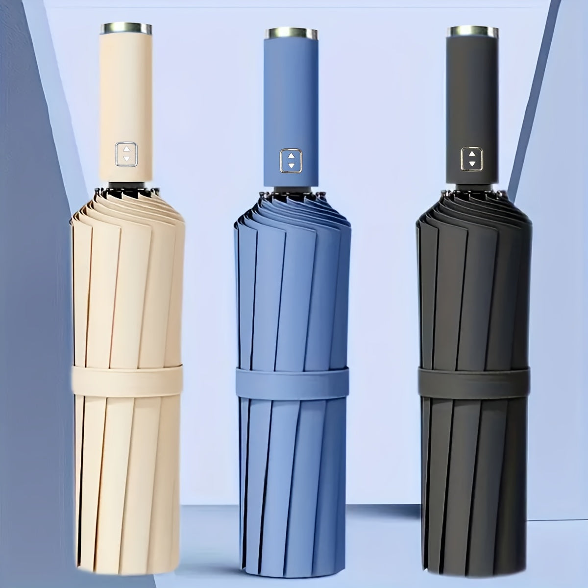 1pc Parapluie Pliant Automatique Xiaomi, Cadre en Fer à 10 Brides, Auvent en Tissu 190T, Coupe-Vent, Protection UV, Ouverture\u002FFermeture en Un Clic, Parapluie de Voyage Portable avec Poignée en Plastique