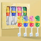 Henke 4pièces Boîtes-cadeaux 2Boîtes × 4pièces Boîtes-cadeaux Fun Cute Dinosaur Soft Bristle Toothbrush Voyage Essentiel Maternelle Mode Spécial