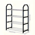 Space-Saving 4-Tier Shoe Organizer - Durable Metal and Plastic Dustproof Shoe Rack for Entryway, Bedroom, Living Room, Dormitory, with Vertical Storage Design, Shoe Storage Organize