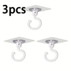 3pcs\u002Fset Crochet de plafond rotatif auto-adhésif à 360°, montage mural sans perçage pour abris de lit et moustiquaires et foulards et sacs de rangement