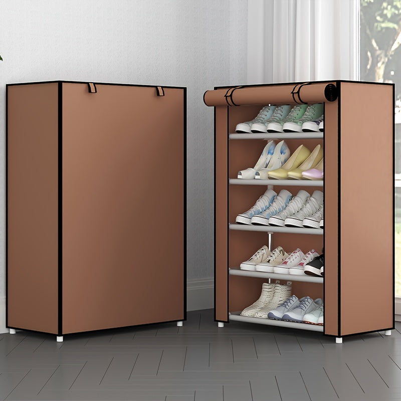 Multi-Layer Canvas Shoe Organizer with Lid - Detachable, Dustproof Boot Storage Cabinet for Home Organization, Shoe Rack, Independent