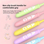 10pcs Brosses à Dents Douces pour 3-6 Ans - Poils en Nylon Ultra-Doux, Manches Colorées avec Lettres & Personnages A-Z, Doux sur les Gencives, Design Ergonomique pour l'Hygiène Buccale des Enfants, Soins Dentaires Amusants, Étui de Rangement Transparent