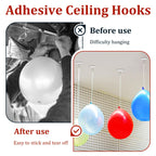 100pcs Crochets de Plafond Auto-Adhésifs Faciles à Installer - Crochets Muraux à Ventouse Métallique Ronds pour Décorations de Noël, Mariage & Anniversaire, Crochets Utilitaires